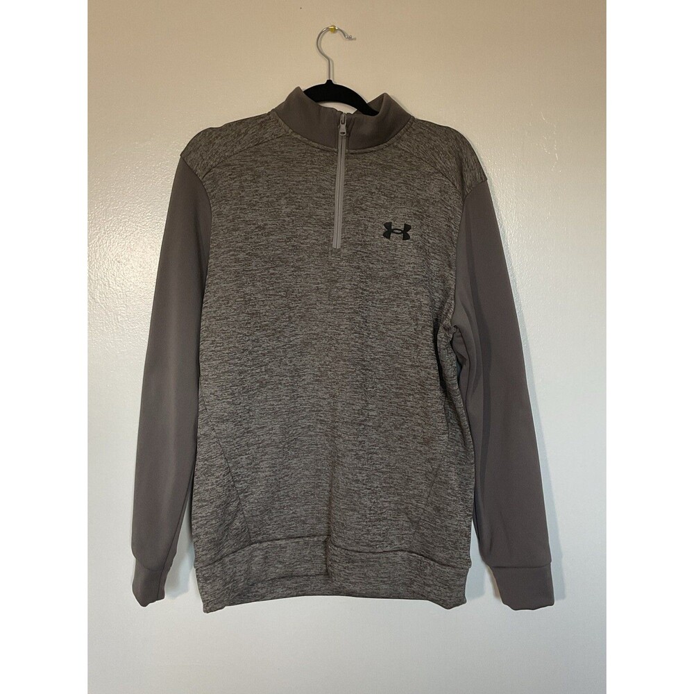 UNDER ARMOUR | Sweatshirt Mens Zip Pullover Loose Gray Fleece | Size M